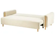 Schlafsofa 3-Sitzer KVAM mit Stauraum Bouclé Cremeweiß_1021865