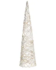 Weihnachtsdekoration 3er Set TUELSO 60/80/100 cm Weihnachtsbaum Weiß / Gold_1025052