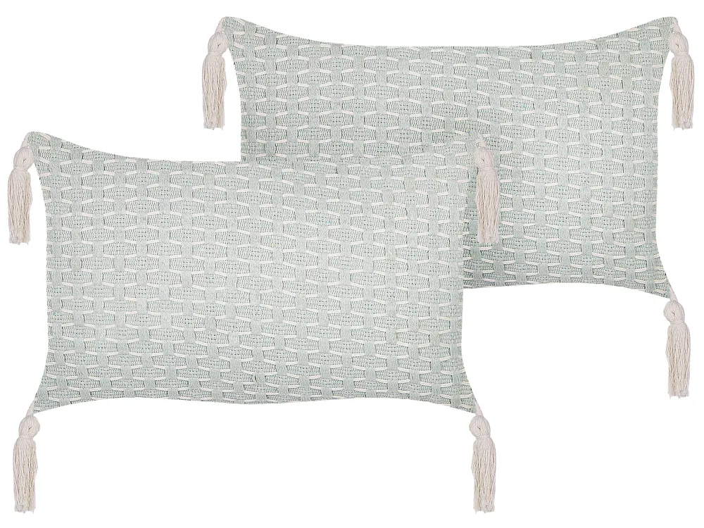 Dekokissen 2er Set HAKONE 45 x 25 cm Mintgrün Geometrisches Muster