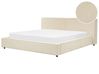 Bett mit Lattenrost Cord LINARDS 180 x 200 cm Beige