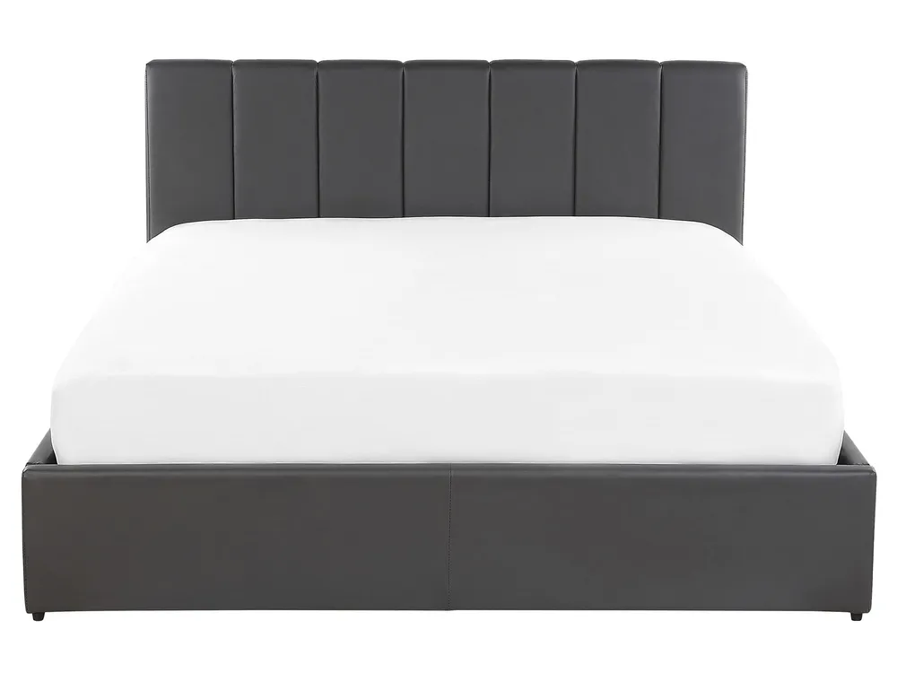 Bett mit Stauraum DREUX Kunstleder Dunkelgrau 160 x 200 cm_793250