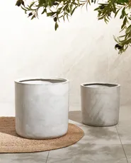 Plant Pot MESSENE 51 cm Light Grey_853288