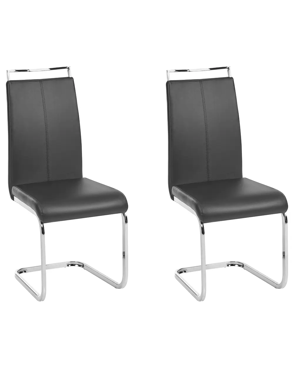 Set of 2 Dining Chairs GREEDIN Faux Leather Black_1156915