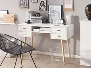 Schreibtisch LEVIN 110 cm 55 cm mit Schubladen Weiß_800473