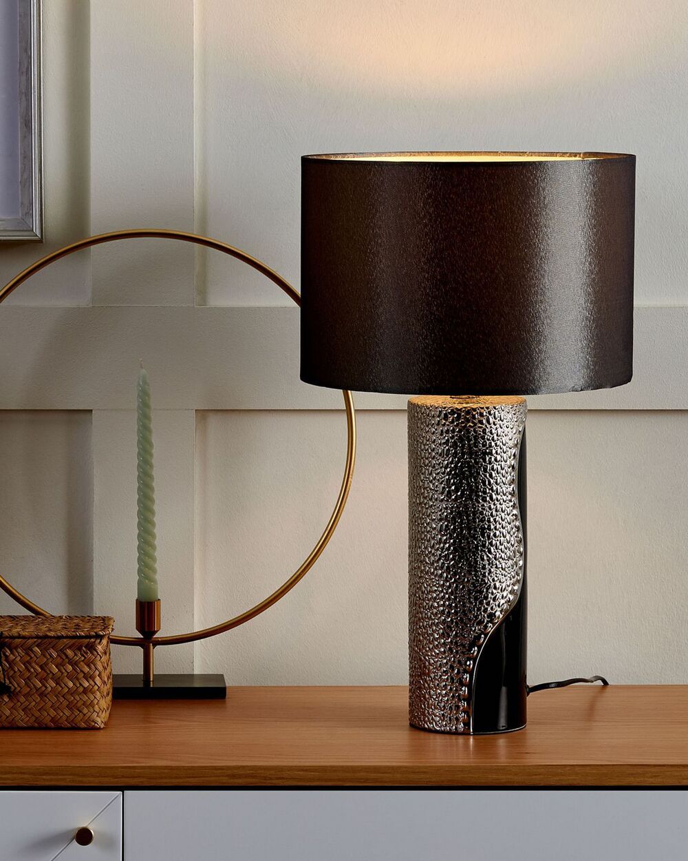 Stolna lampa AIKEN Porcelan Crni