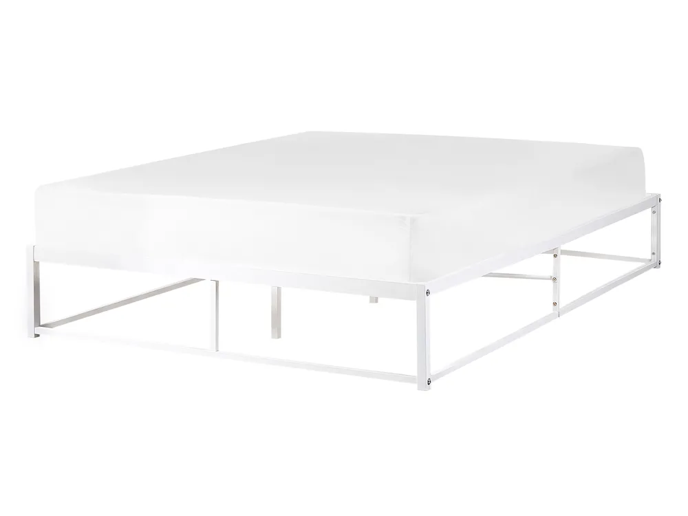 Bett mit Lattenrost Metall VIRY 140 x 200 cm Weiß