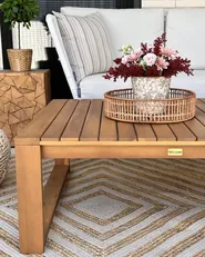 Outdoor Couchtisch TIMOR 90 cm 75 cm zertifiziertes Akazienholz Hellbraun_905787