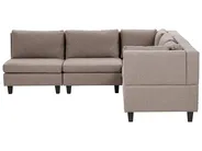 Modular Corner Sofa 5 Seater UNSTAD Fabric Brown Left Hand_924956