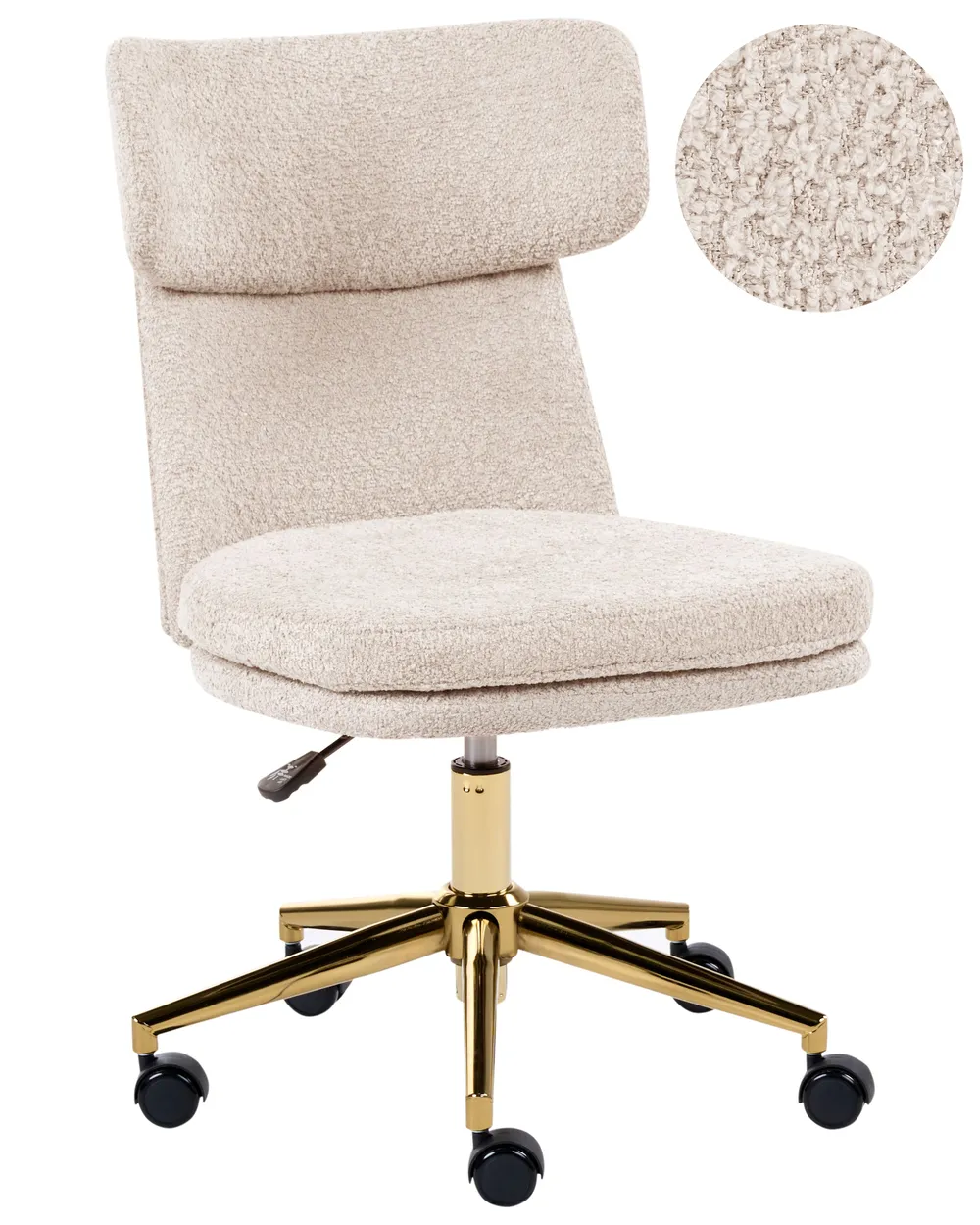 Schreibtischstuhl GRANBY Bouclé Hellbeige