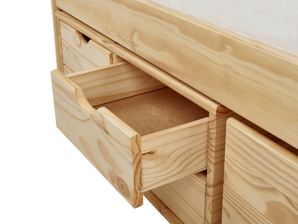 Tagesbett mit Stauraum Kiefernholz ROYVILLE 90 x 200 cm Hellbraun_936558