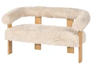 Sofa 2-Sitzer ILBRO Webpelz Cremeweiß / Hellbraun_1057672