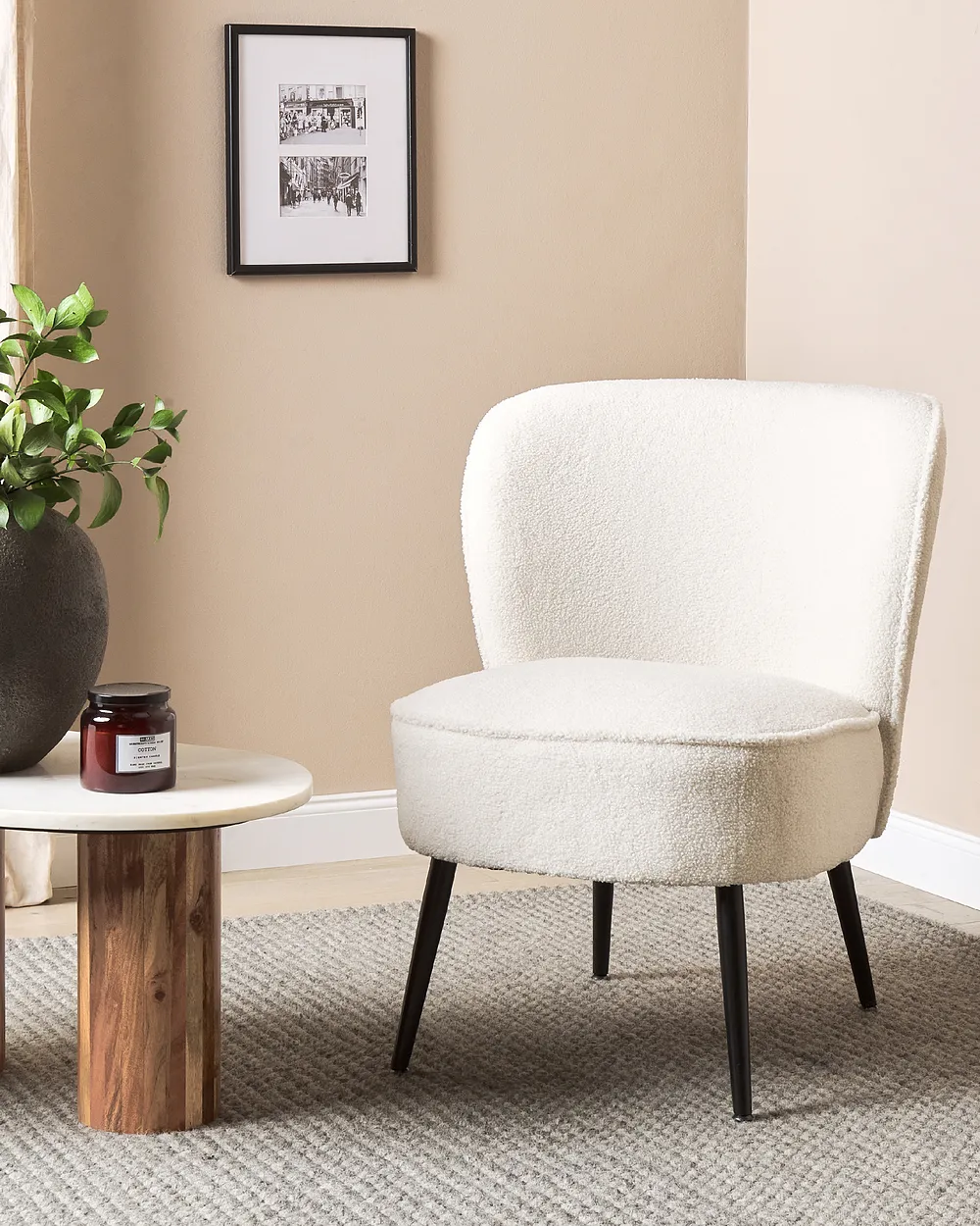 Sessel VOSS Bouclé Weiß_1153884