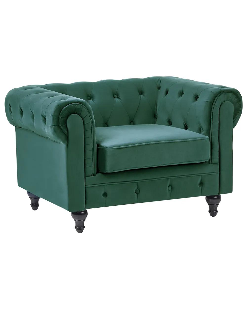 Fauteuil CHESTERFIELD Fluweel Smaragdgroen