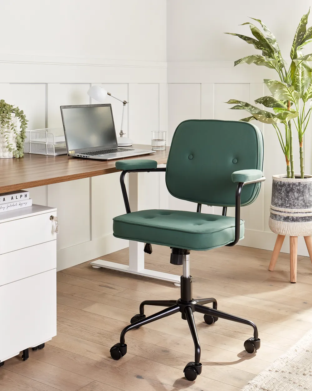 Desk Chair PAWNEE Fabric Dark Green
