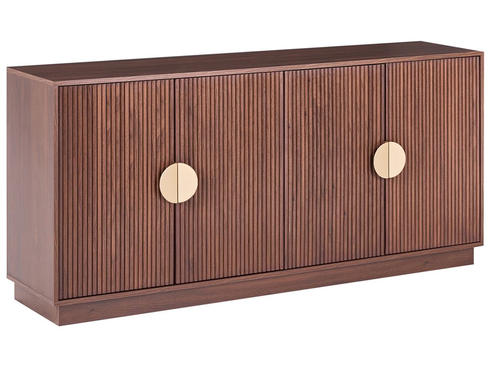 Sideboard mit 4 Türen NUMURKAH Dunkelbraun
