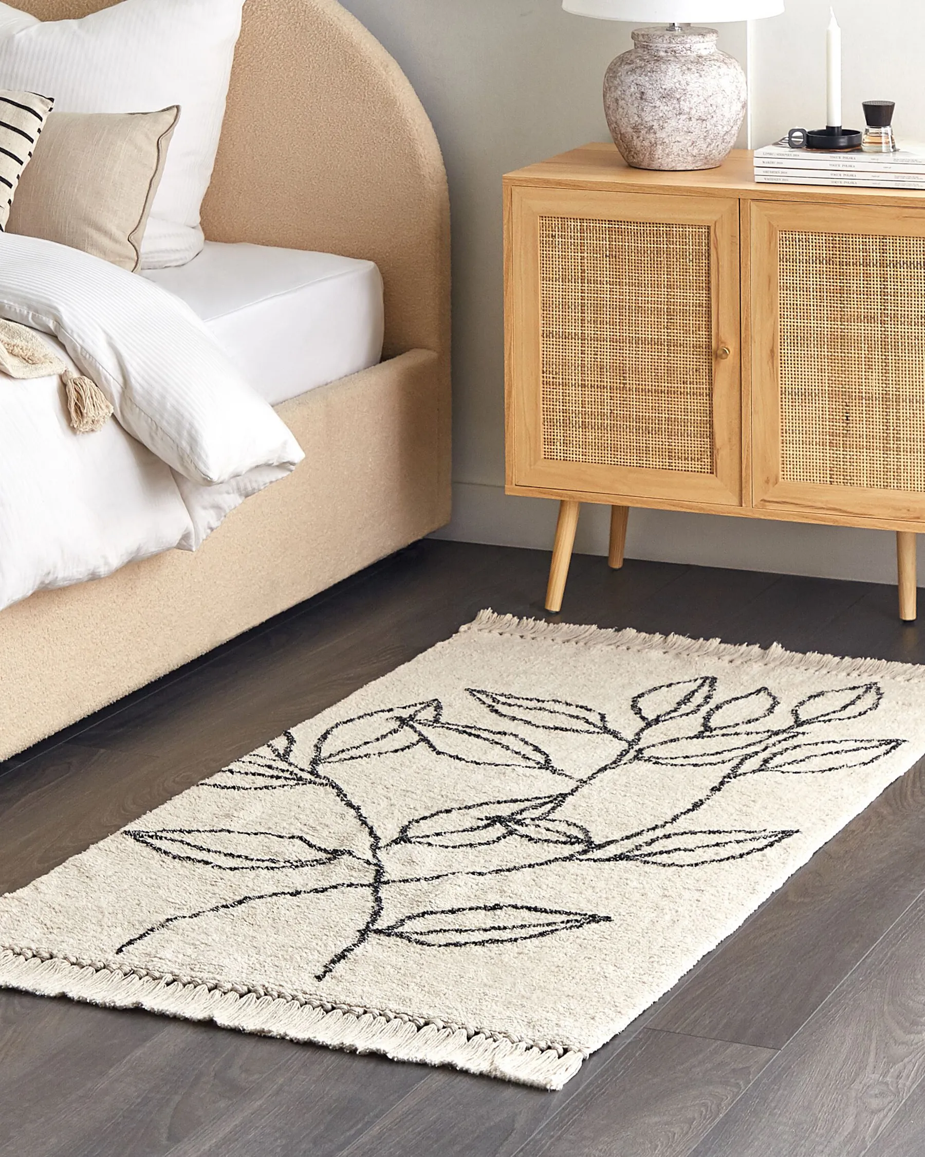 Teppich SAZLI Beige 80 x 150 cm Baumwolle_839778