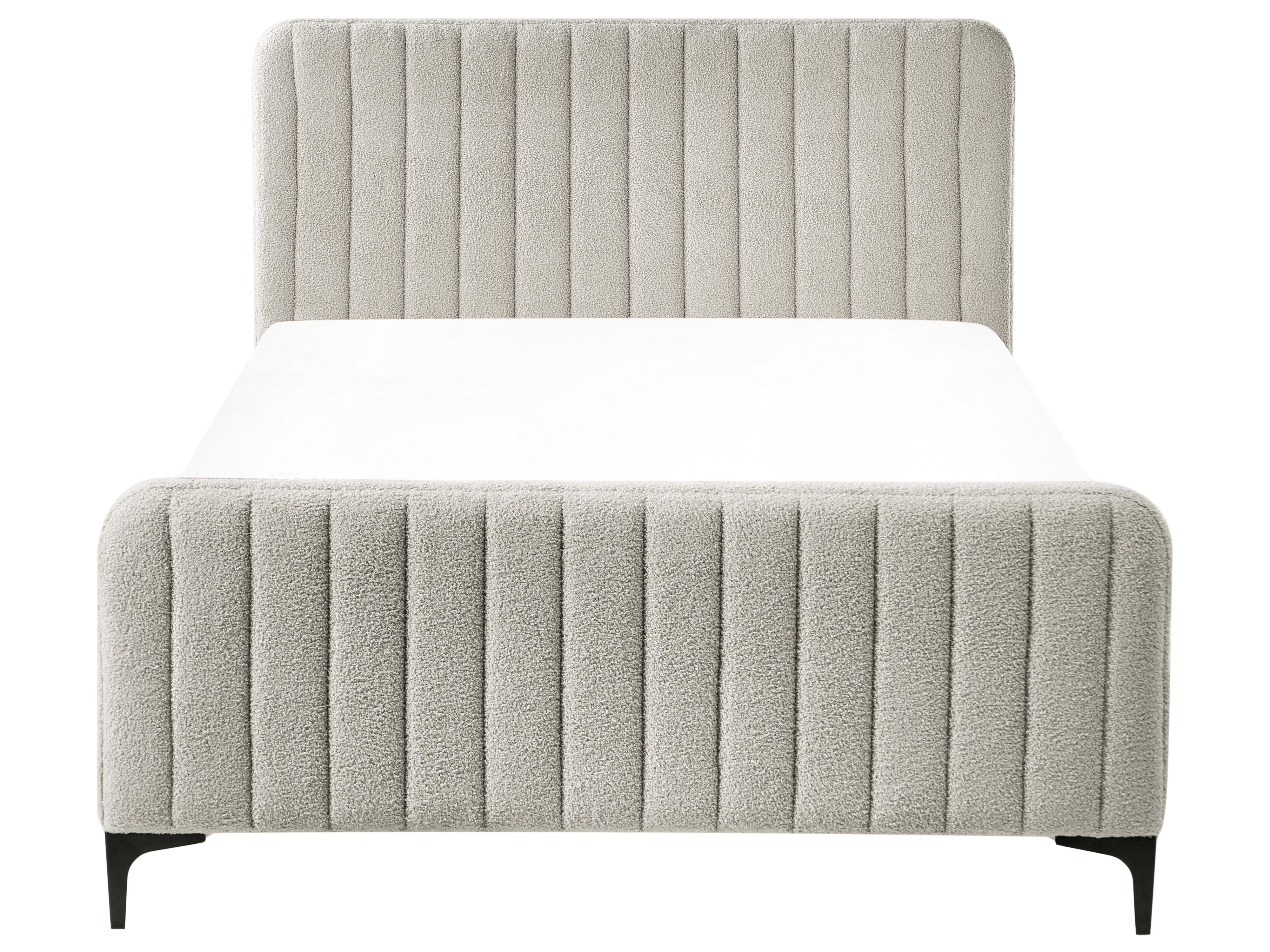 Bed Boucle LUNAN 120 x 200 cm (EU Small Double) Beige_1025646