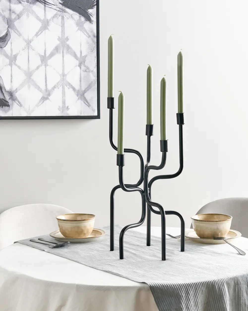 Kerzenständer PORRTELA 50 cm Metall Schwarz_968473