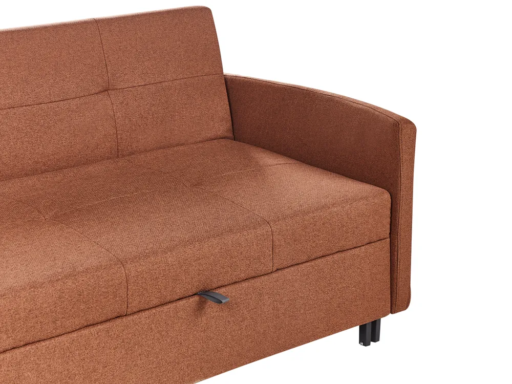 Sofa Bed 2 Seater HOVIN Fabric Golden Brown_962224