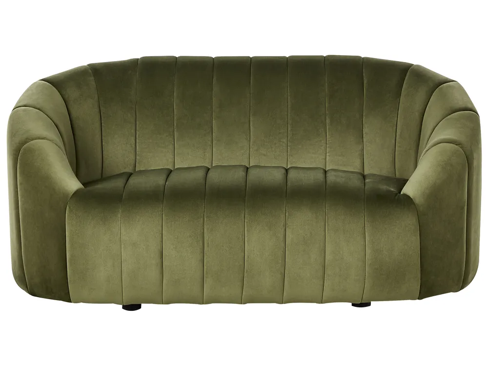Sofa 2-Sitzer MALUNG Samtstoff Dunkelgrün