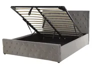Bett mit Stauraum AMIENS Samtstoff Grau 160 x 200 cm_791252