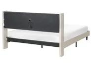 LED postelja BEAULIEU Bež 160 x 200 cm z vhodom USB s prostorom za shranjevanje_993539
