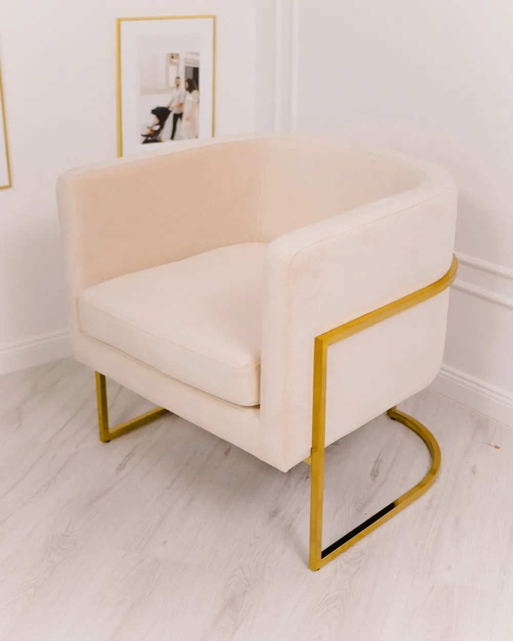Sessel SIRKKA Samtstoff Hellbeige_979715