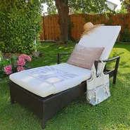 Sonnenliege mit Kissen VASTO mit Relaxfunktion Polyrattan Braun_746307