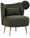 Sessel OTSBY II mit Kissen Bouclé Dunkelgrün