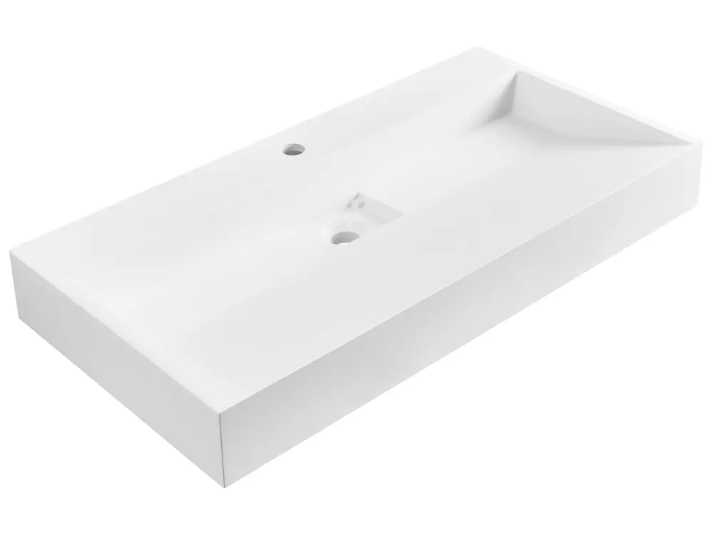 Hängewaschbecken QUENKO 90 x 46 cm Mineralguss Weiß_981220