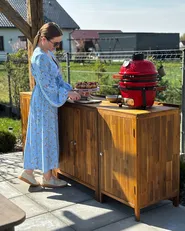 Mini-Holzkohlegrill KAMADO Keramik Rot_1072043