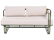 Garden Lounge Set with Table and Ottoman 3 Seater CAMEROTA  Metal Green_1156438