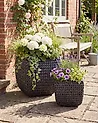 Set mit 2 Blumentöpfen BERBERIS 34/45 cm Polyrattan Schwarz