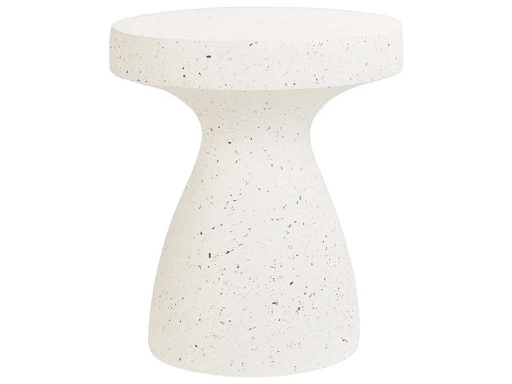 Beistelltisch BIVIERE 39 cm 39 cm Terrazzo Optik Cremeweiß