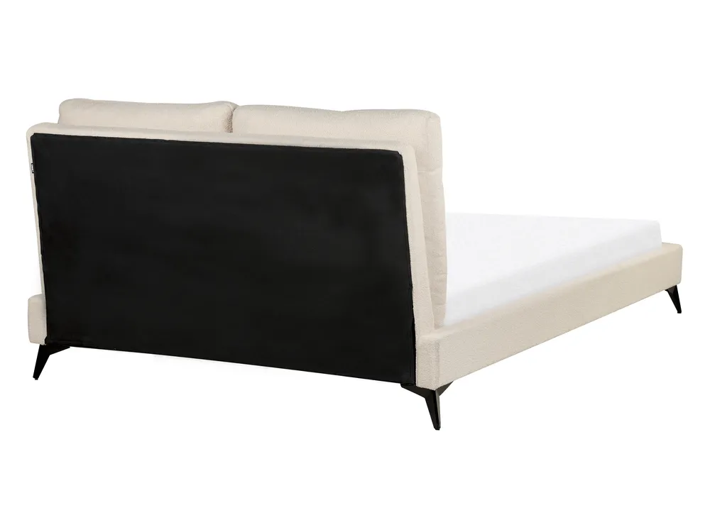 Bett mit Lattenrost Bouclé MELLE 140 x 200 cm Beige_882570