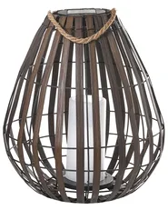 Solar Powered Lantern LUFUPA 61 cm Dark Brown_1042481