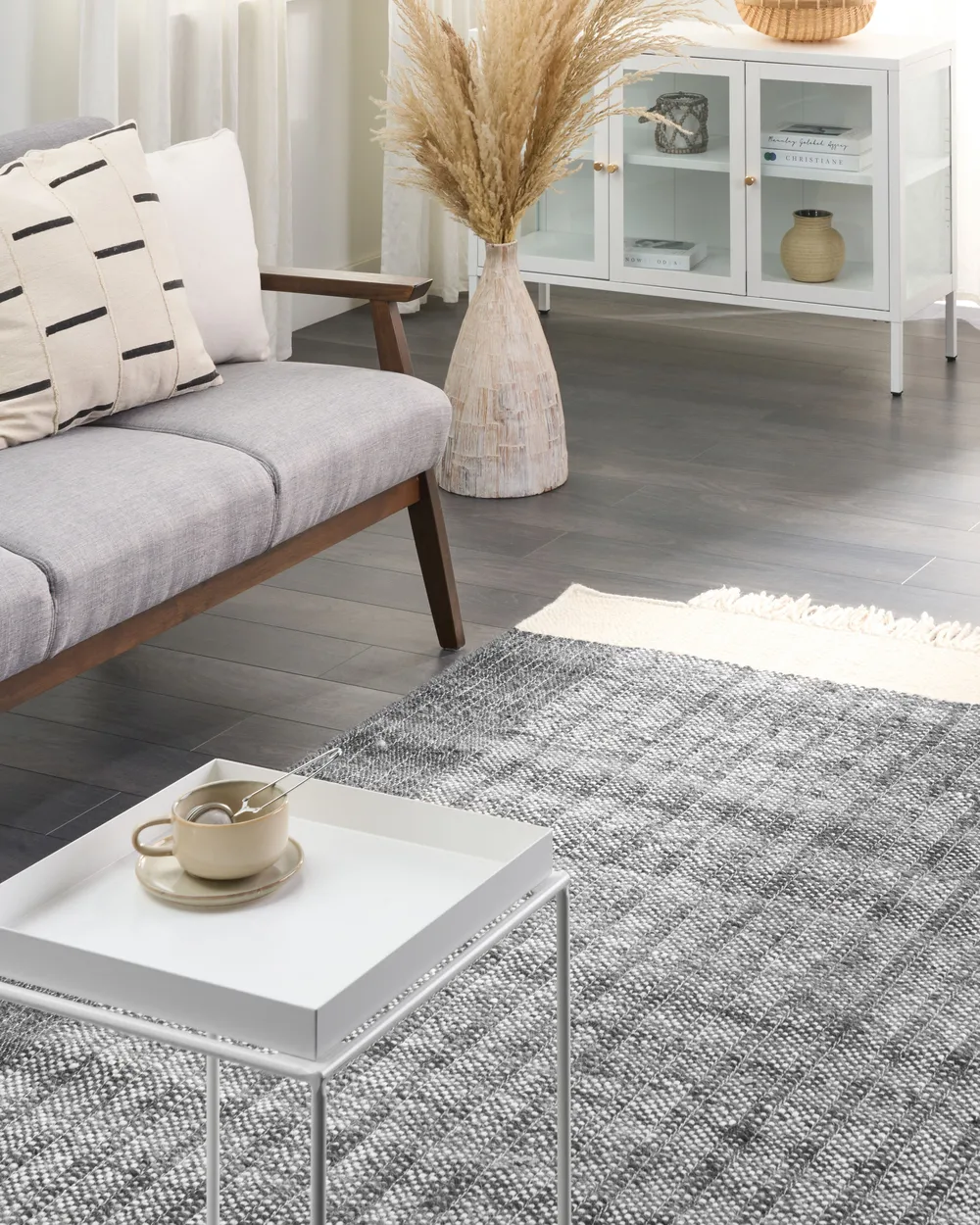 Teppich ATLANTI Schwarz 160 x 230 cm Wolle