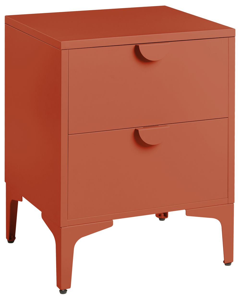 2 Drawer Bedside Table ARDURA Metal Golden Brown