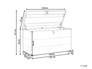 Aufbewahrungsbox KYMI 136 cm 55 cm Metall mit Rädern Dunkelgrau_1173676