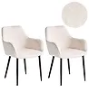 Esszimmerstuhl 2er Set ALDEN Bouclé Weiß