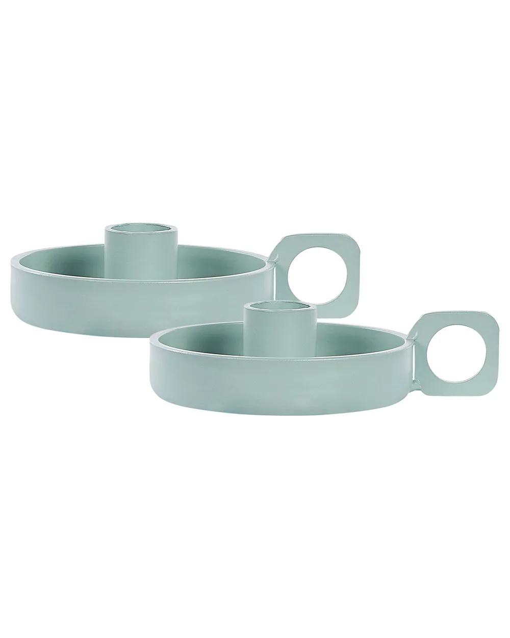 Kerzenständer 2er Set CHORIO 4 cm Metall Mintgrün