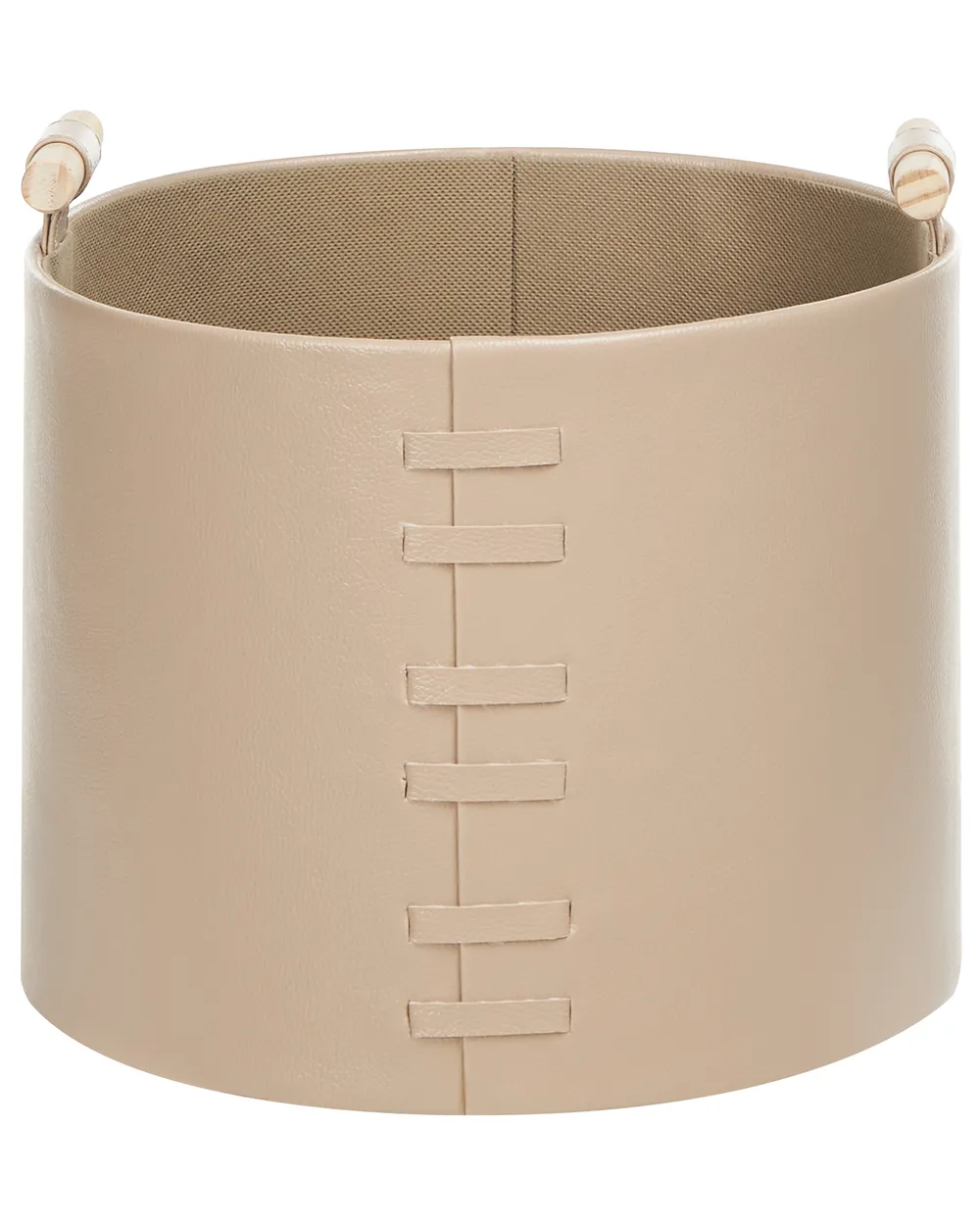 Set of 3 Baskets ARAM Faux Leather Beige_954508