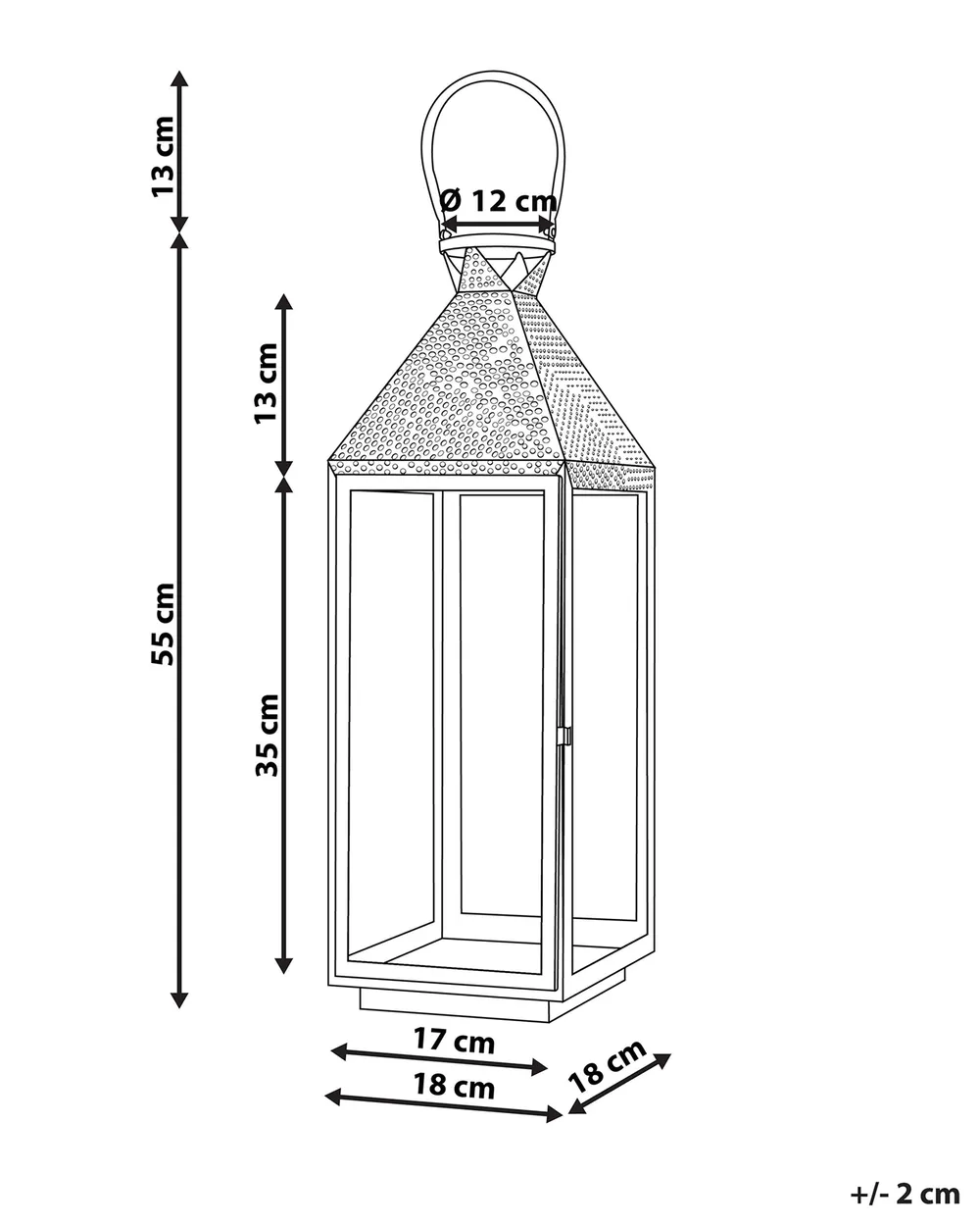Lantern BALI 55 cm Stainless Steel Silver_799733