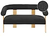 Sofa 2-Sitzer ILBRO Bouclé Schwarz / Hellbraun