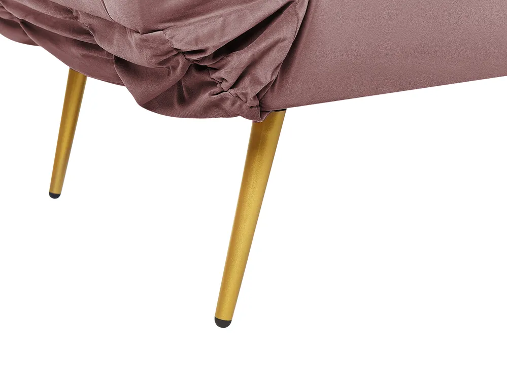 Schlafsofa 2-Sitzer SAARELA Samtstoff Rosa_932744