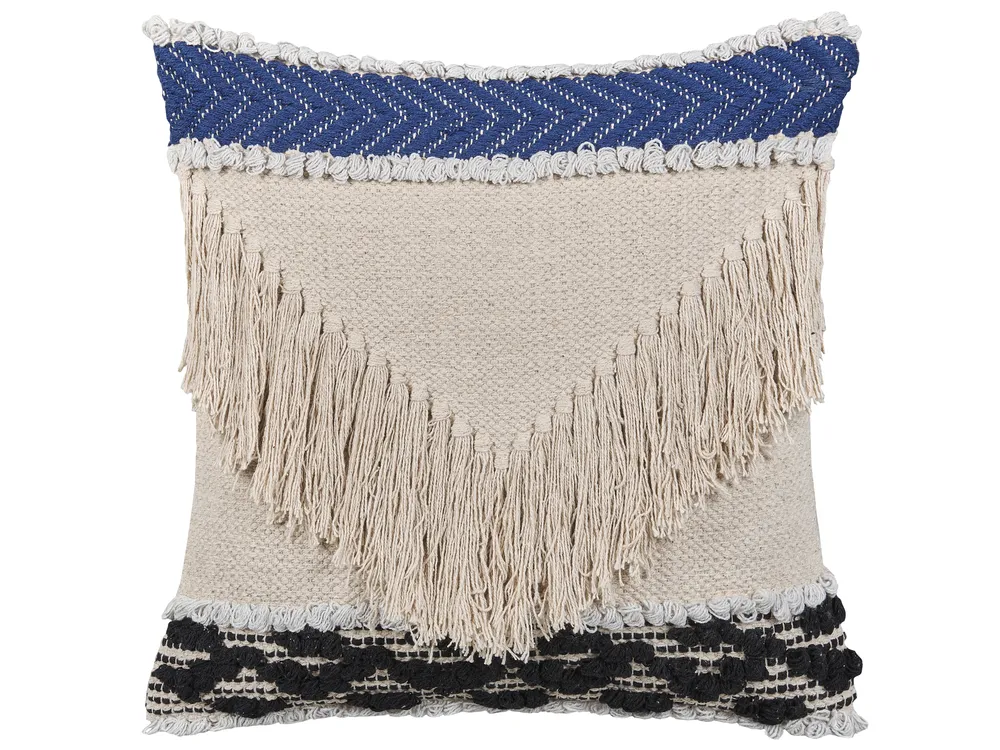Dekokissen 2er Set SOFCA 45 x 45 cm Baumwolle Beige Geometrisches Muster_802236