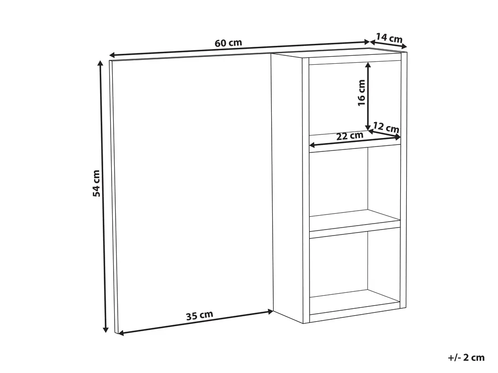Bad-Spiegelschrank JOINVILLE 60 cm 54 cm Weißer Marmor_978176