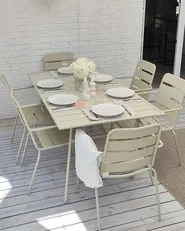 Gartenmöbel Set 6-Sitzer TERENZO Metall Hellbeige_1125302