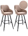 Set mit 2 Barstühlen CASMALIA Bouclé Taupe