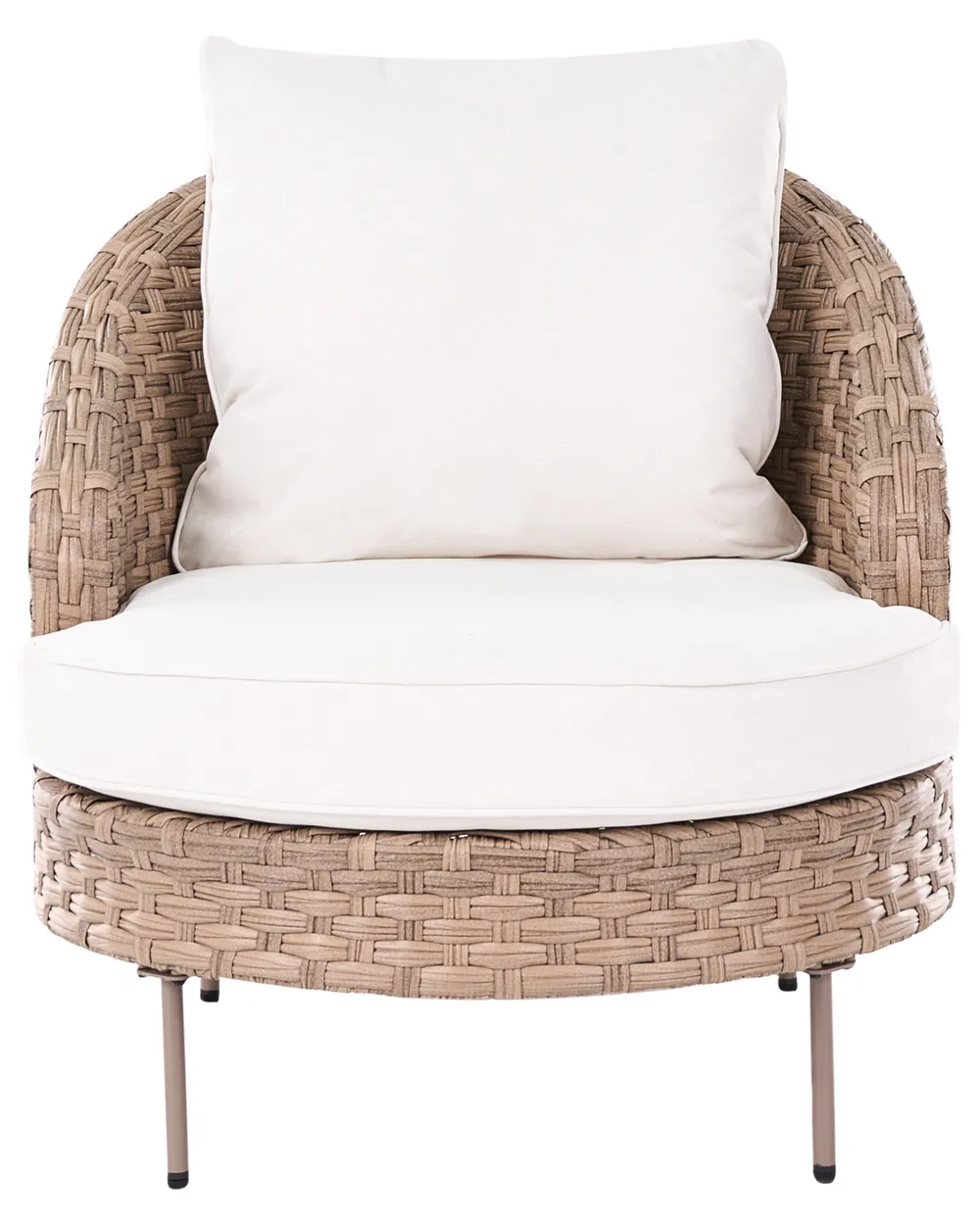Gartensessel mit Ottomane ARCILLE Polyrattan Braun_1082742